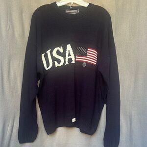 David Taylor Men's Dark Navy Blue USA Flag Sweater Size XL New